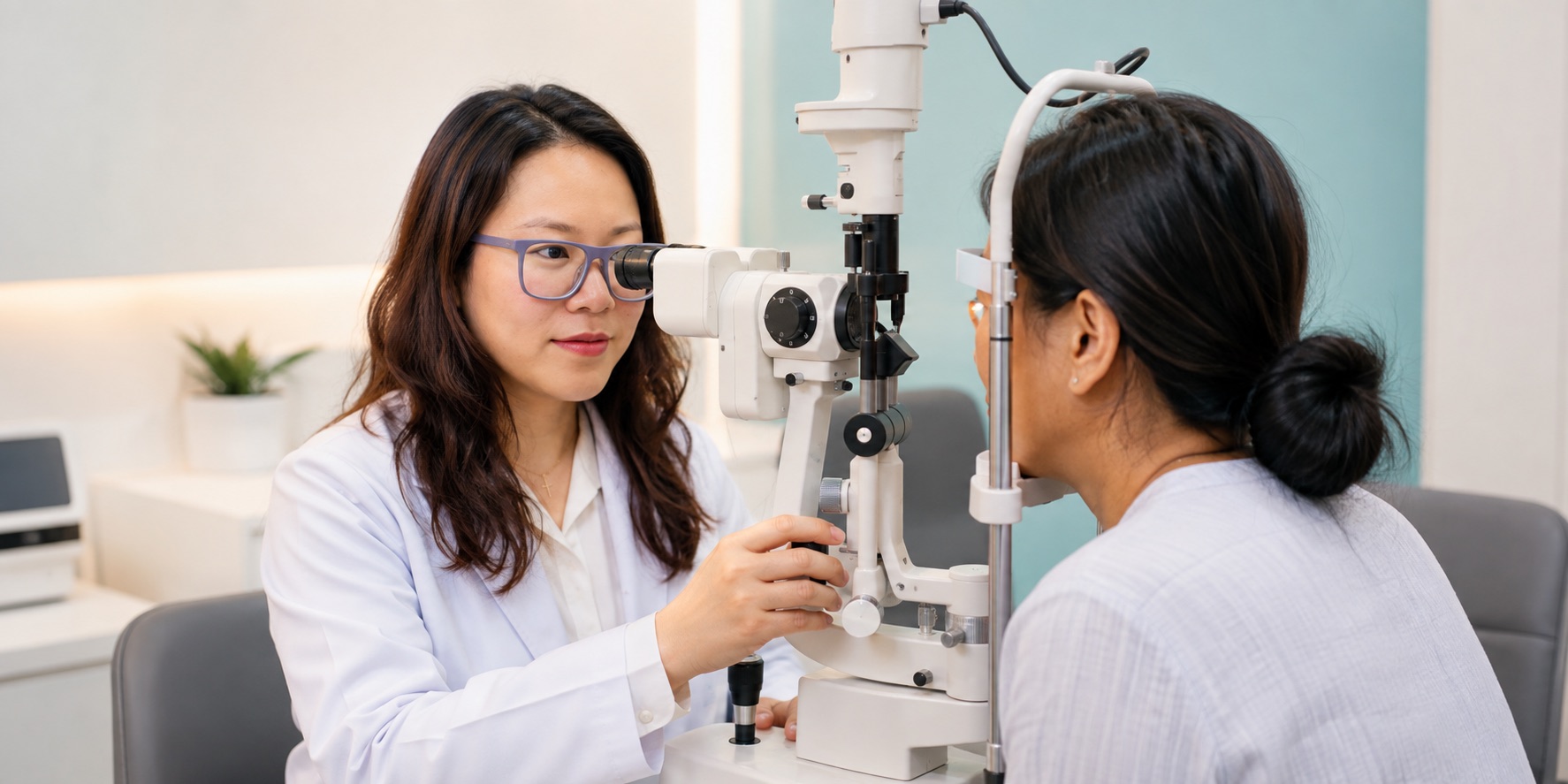 Dr. Lynapawngia Solo performing a glaucoma eye examination in Aizawl, Mizoram