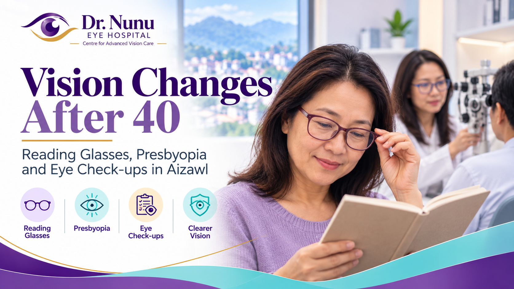 Vision changes after 40 and reading glasses eye check-up in Aizawl